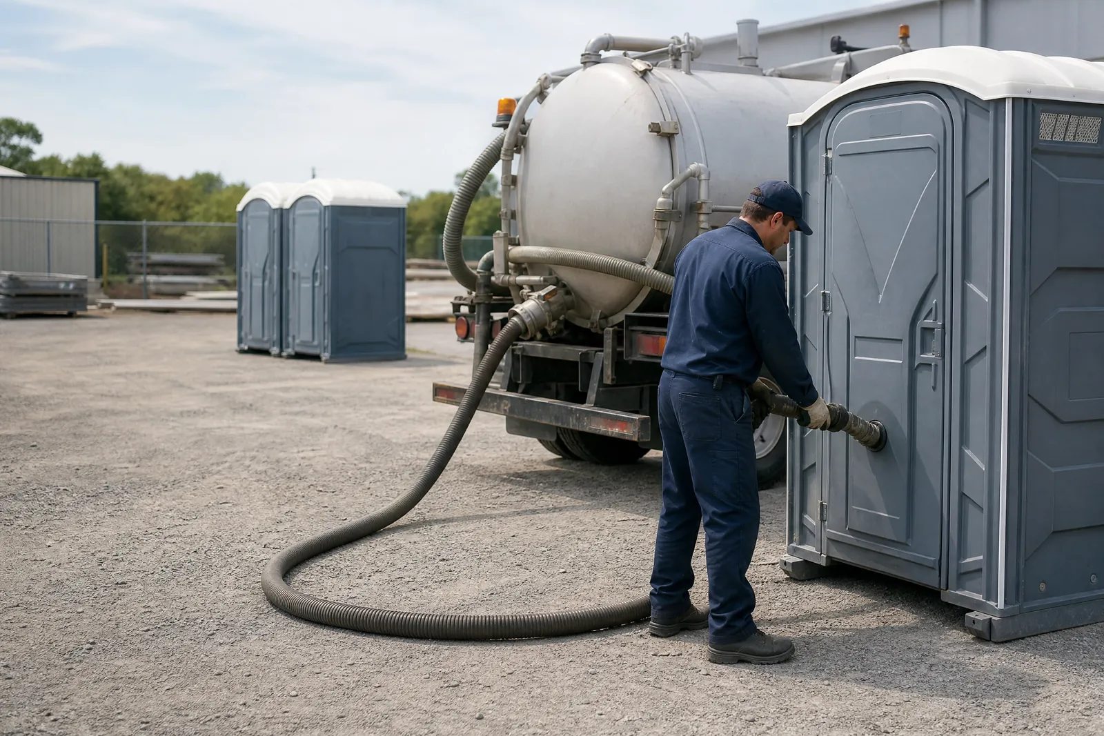 Long-term site sanitation portable sanitation setup